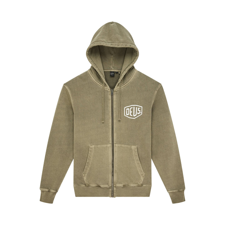 Deus Ex Machina Shield Gd Zip Hoodie Olive Green