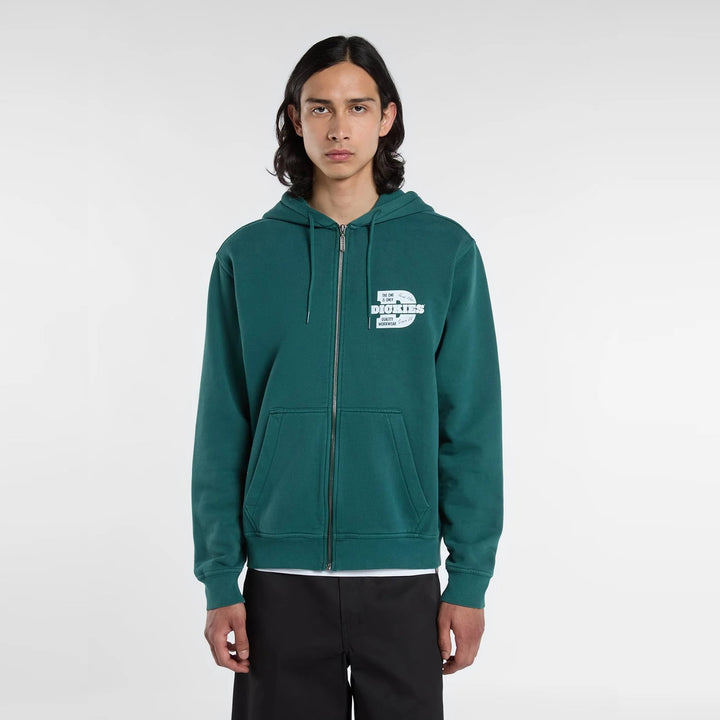 Dickies Minden Zip Pullover Hoodie Dark Green