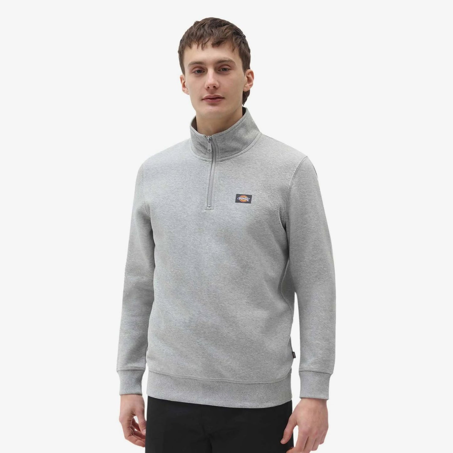Dickies Oakport Quarter Zip Sweatshirt Grey Melange