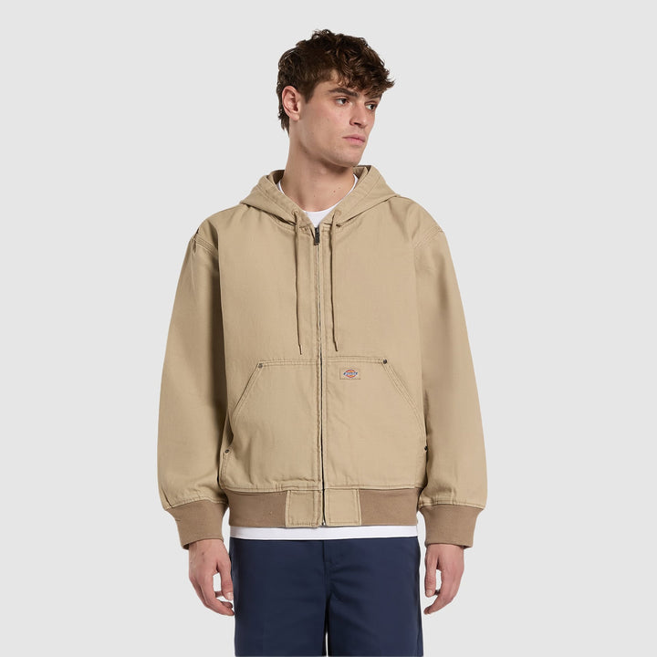 Dickies Unlined Canvas Hooded Bomber Jacket Desert Sand