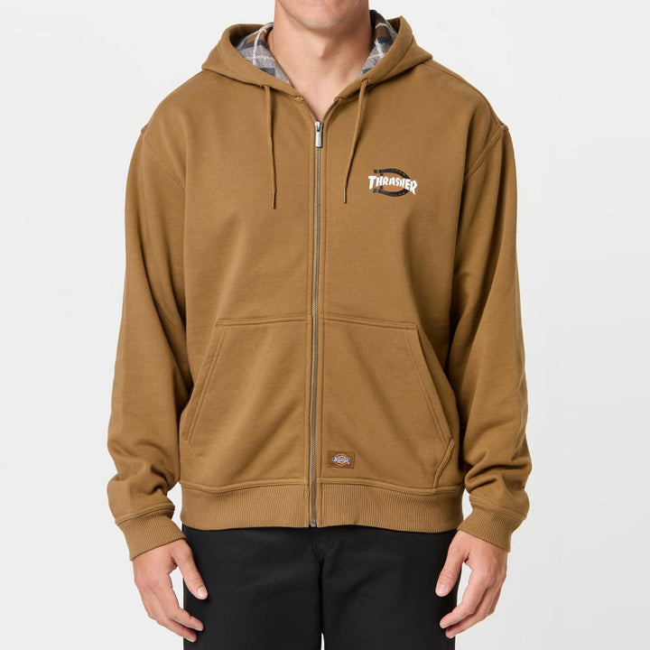 Dickies X Trasher Zip Hoodie Brown
