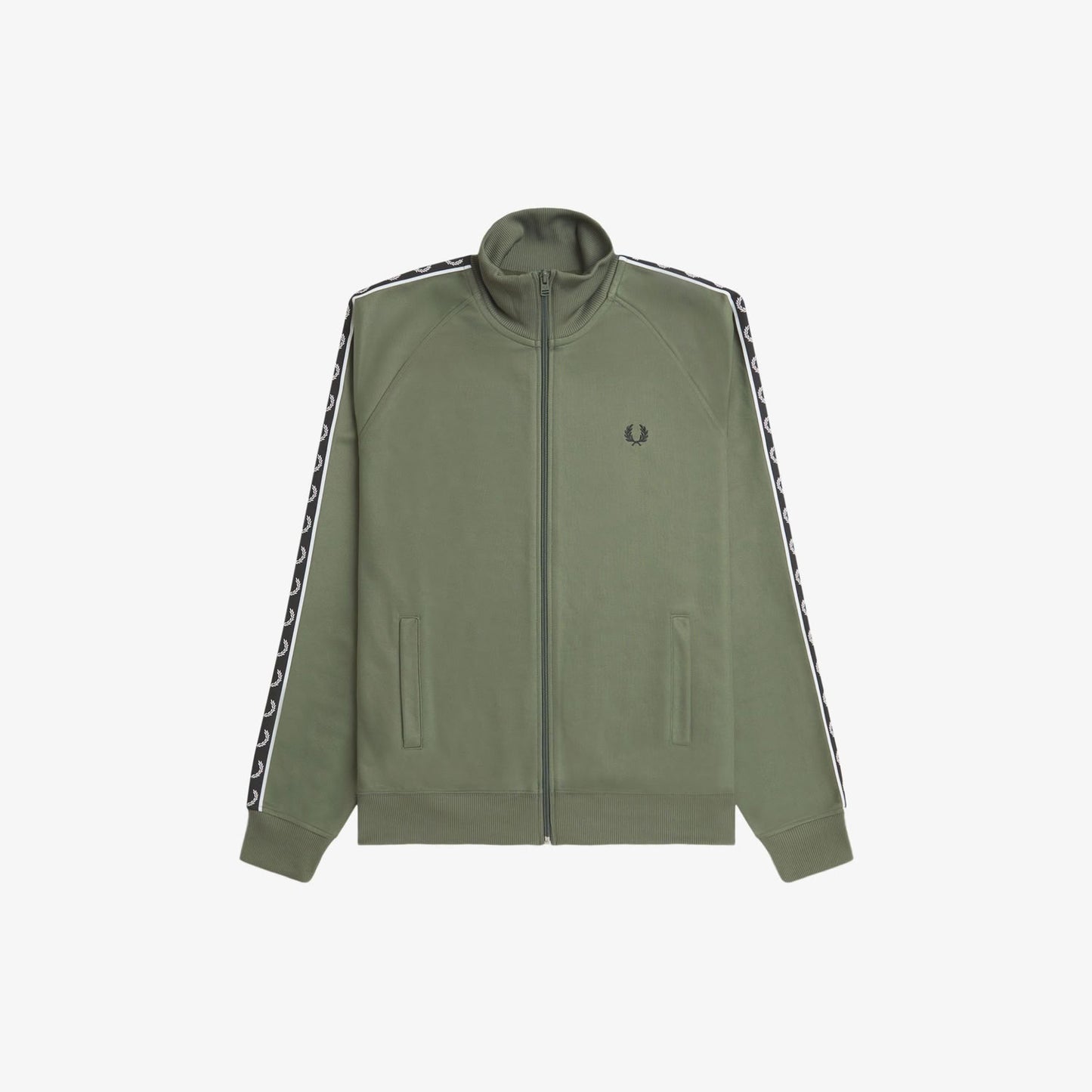 Fred Perry J4620 Taped Track Jacket Laurel Wreath Green Black