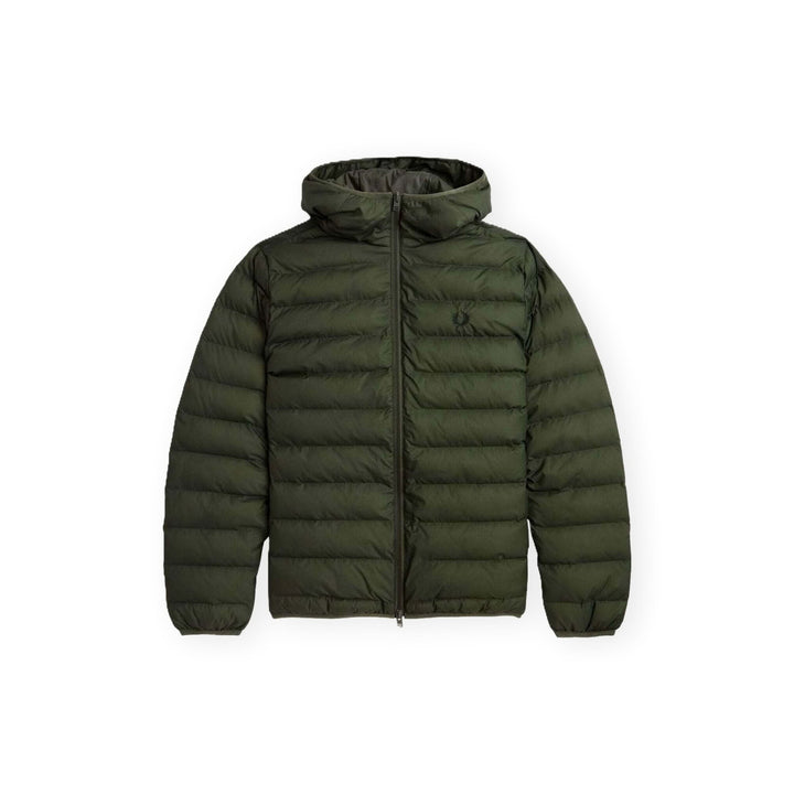 Fred Perry J8553 Hooded Insulated Jacket Laurel Wreath Green