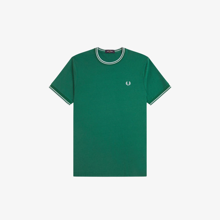 Fred Perry Twin Tipped M1588 T-Shirt Sport Green Light Ice