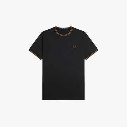 Fred Perry Twin Tipped M1588 T-Shirt Black Shaded Stone