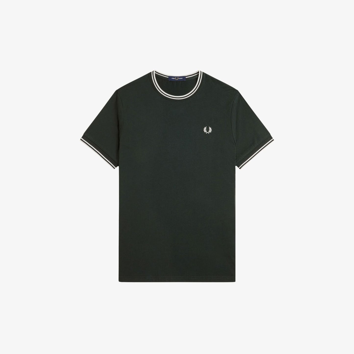 Fred Perry Twin Tipped M1588 T-Shirt Night Green Snow White