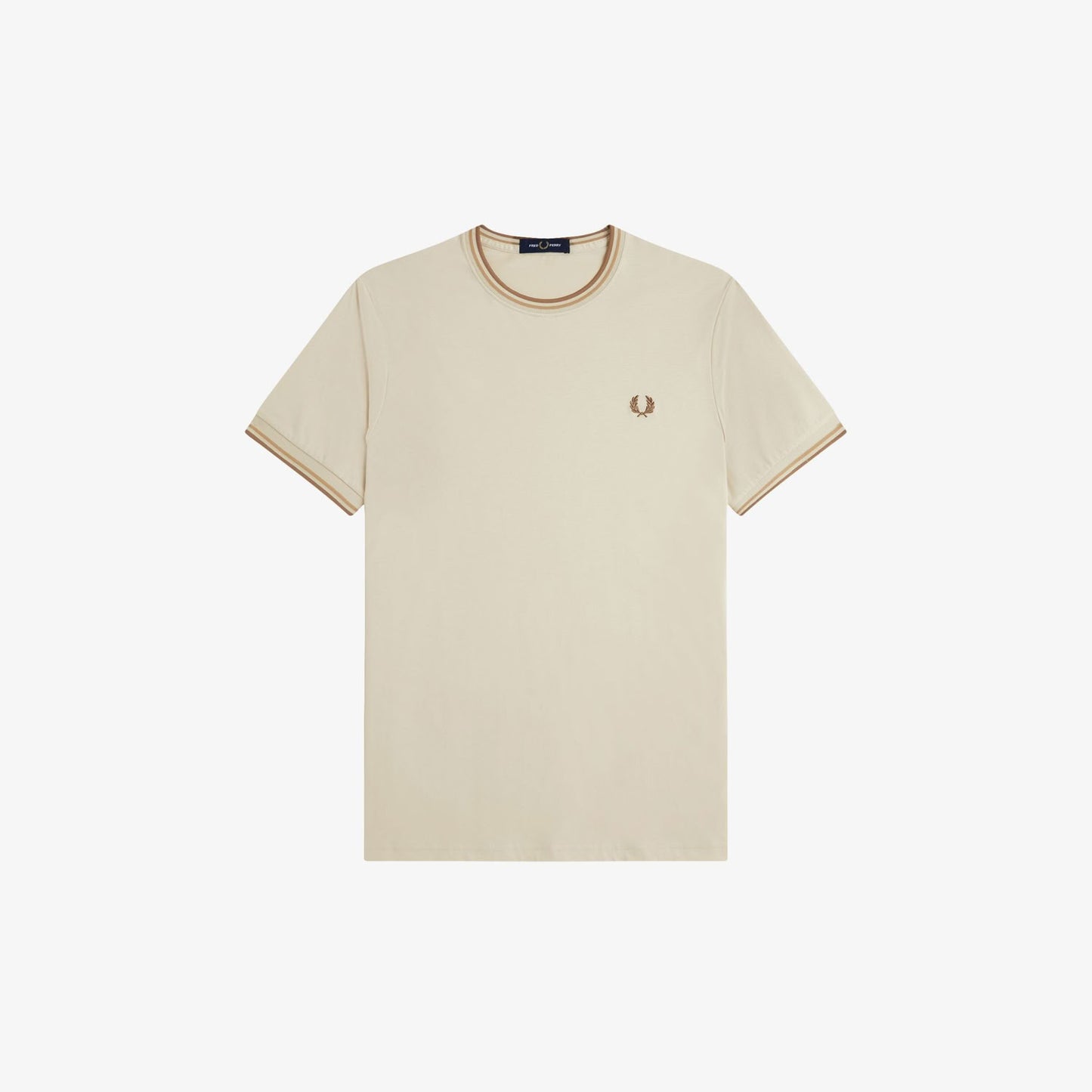 Fred Perry Twin Tipped M1588 T-Shirt Oatmeal Warm Stone Shaded Stone