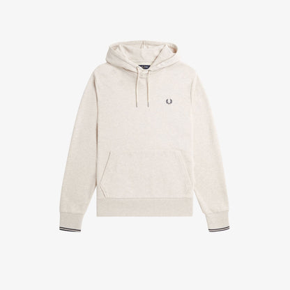 Fred Perry M2643 Tipped Hooded Sweatshirt Porridge Marl Anchor Grey