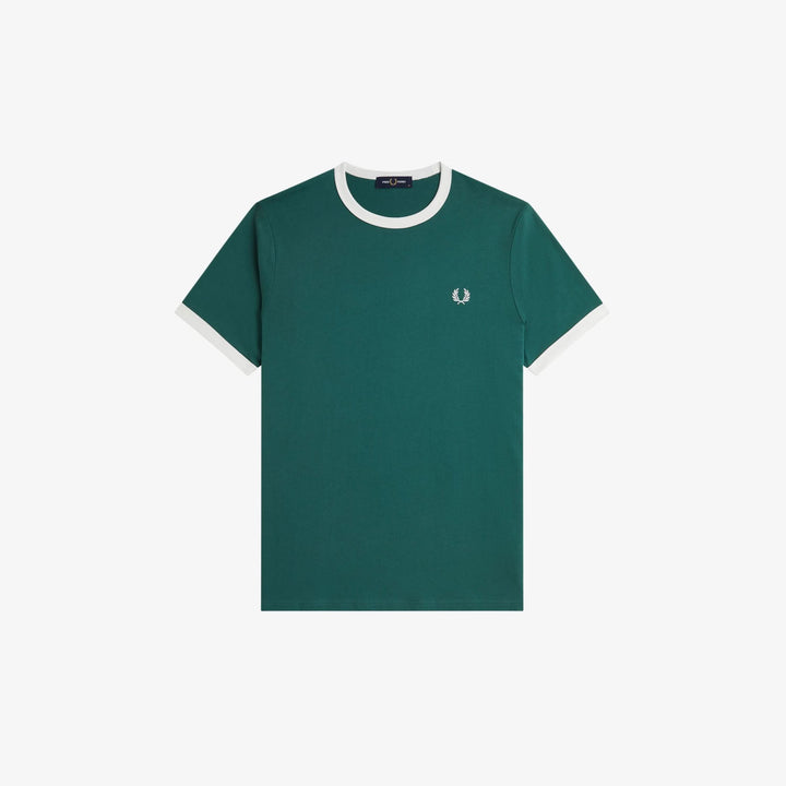 Fred Perry Ringer M3519 T-Shirt Sport Green Snow White