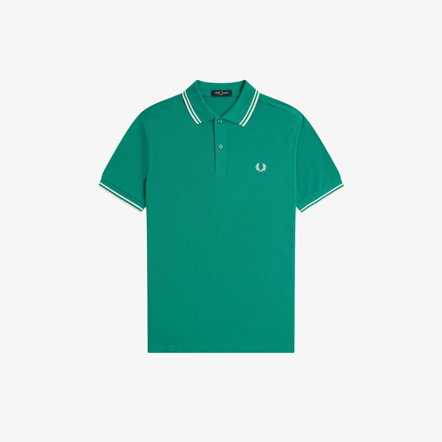 Fred Perry M3600 Polo Label Green Ecru