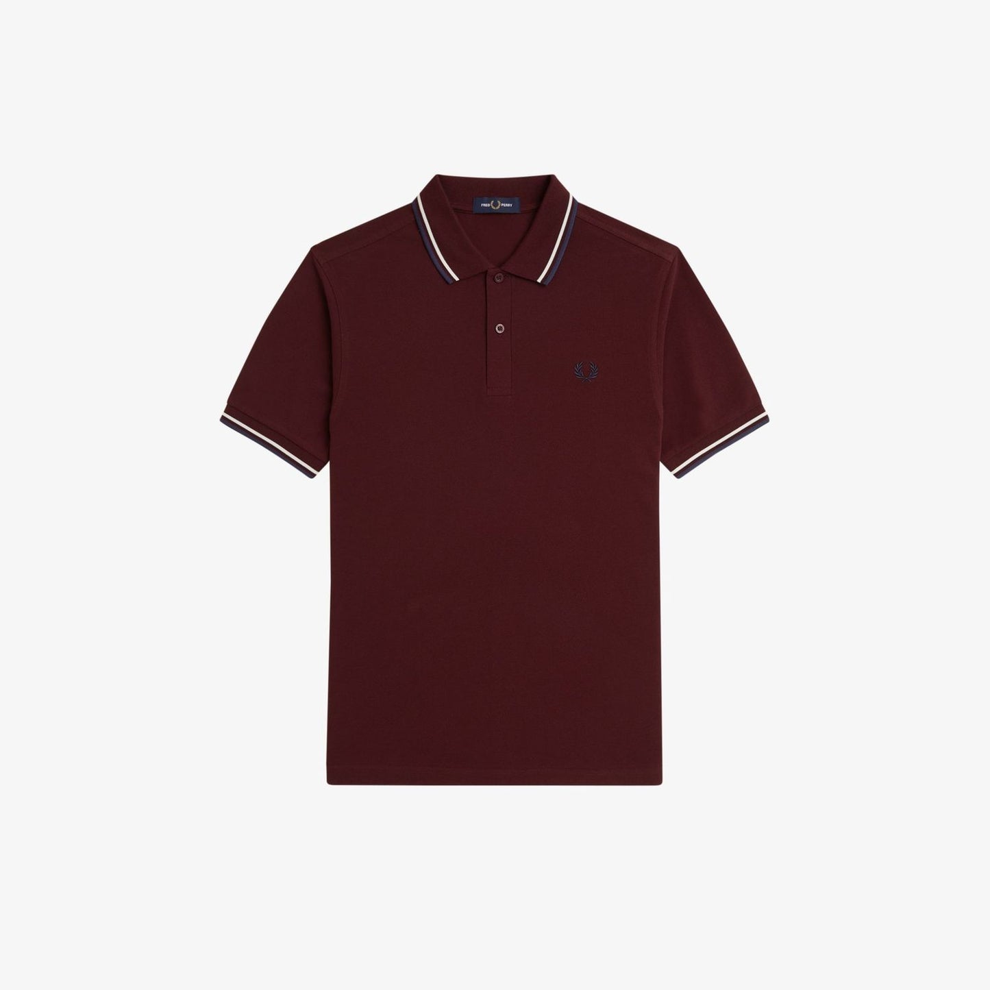 Fred Perry M3600 Polo Oxblood Ecru Tennis Blue
