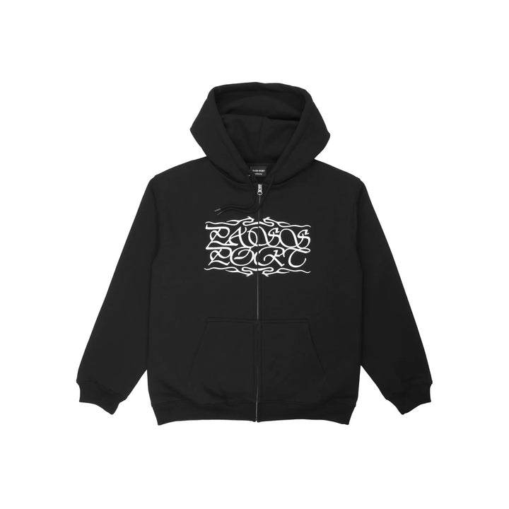 Pass~Port Calligraphy Zip Hoodie Black