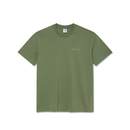 Polar Contrast T-Shirt Stroke Logo Moss Green