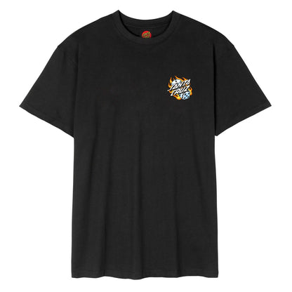 Santa Cruz Flaming Dice Dot Chest T-Shirt Black