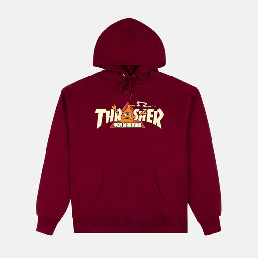 Thrasher X Toy Machine Vortex Hoodie Maroon