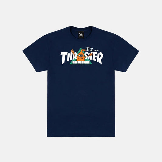 Thrasher X Toy Machine Vortex T-Shirt Navy