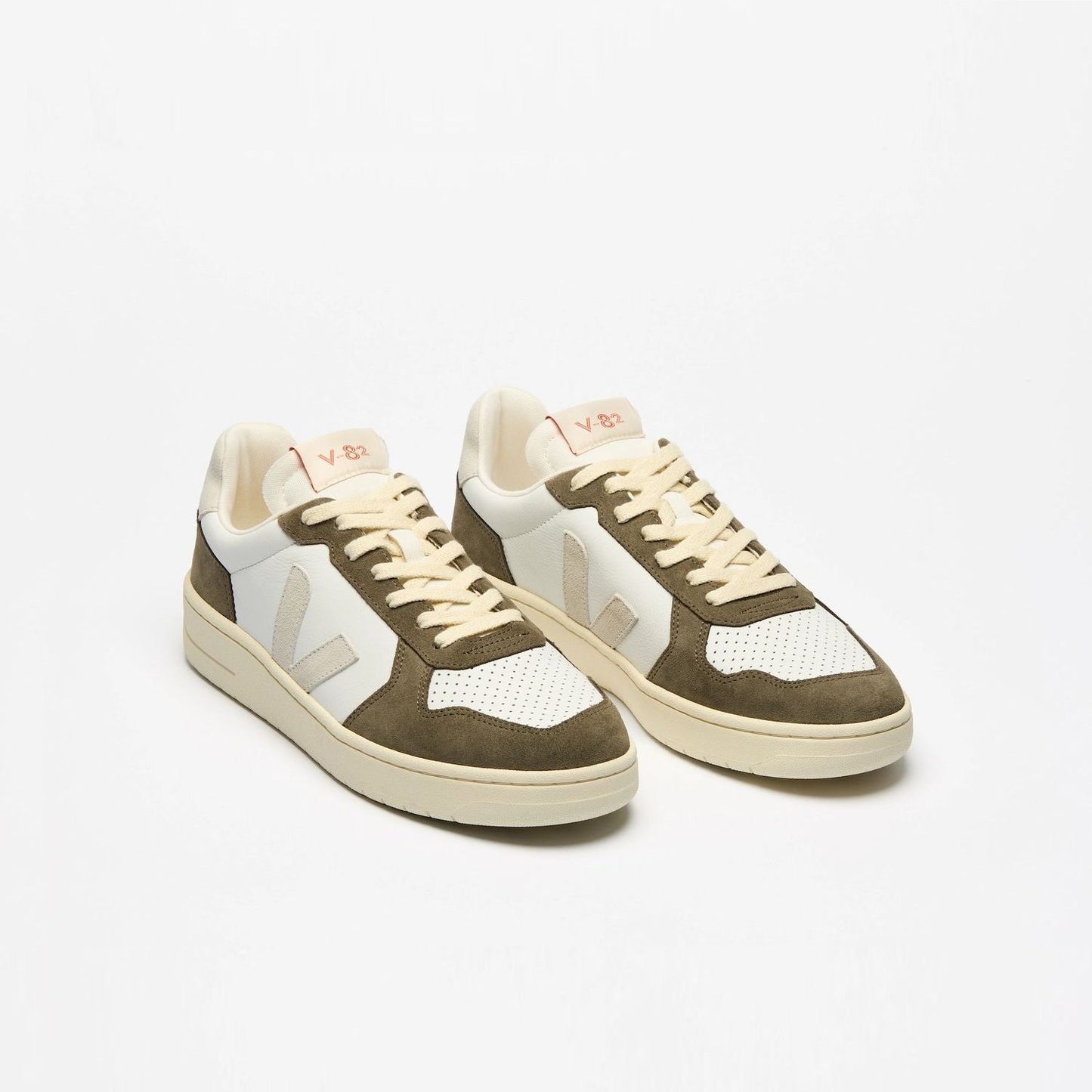 VEJA V-82 Leather Shoes White Natural Khaki