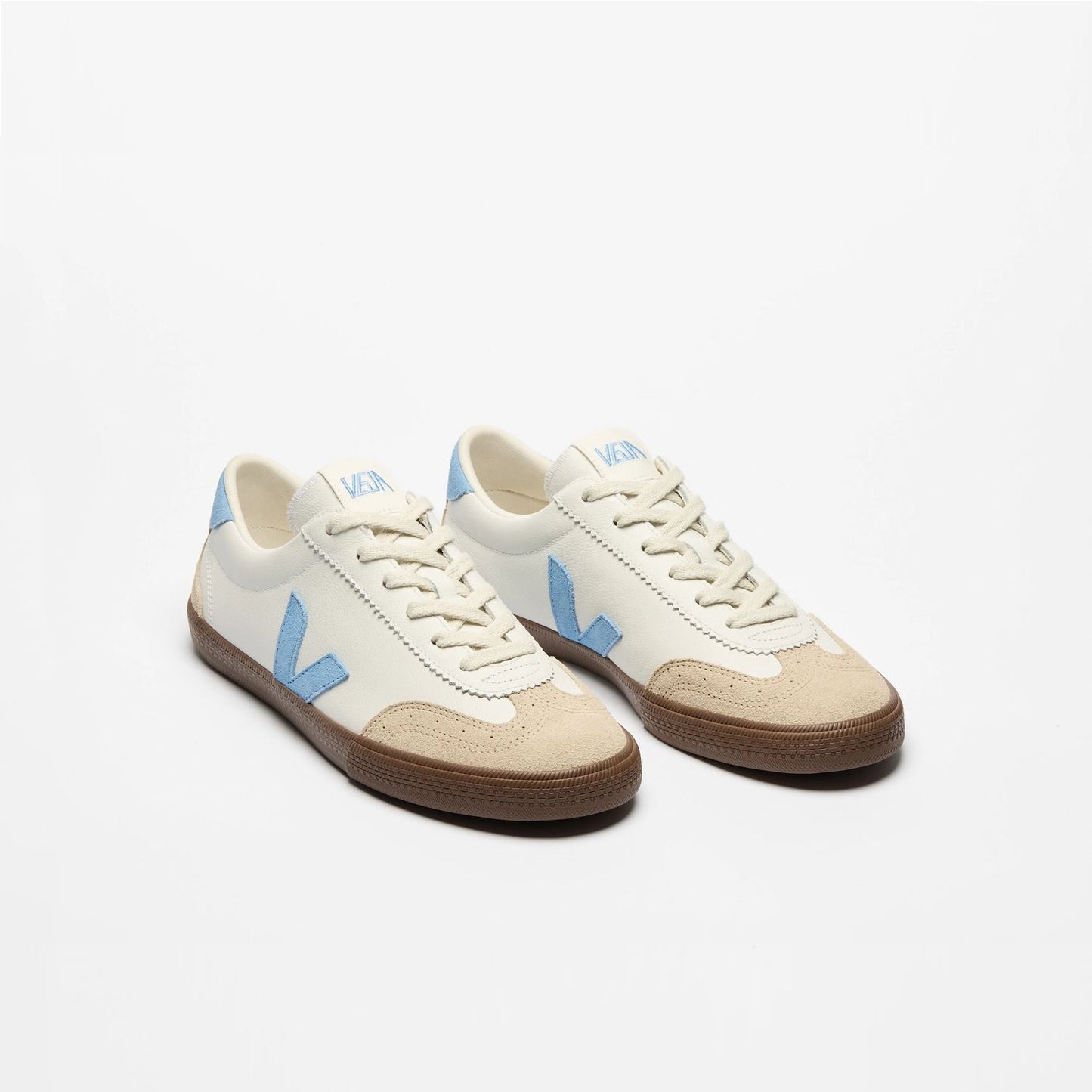 VEJA Volley Leather/Suede Shoes White Aqua Bark