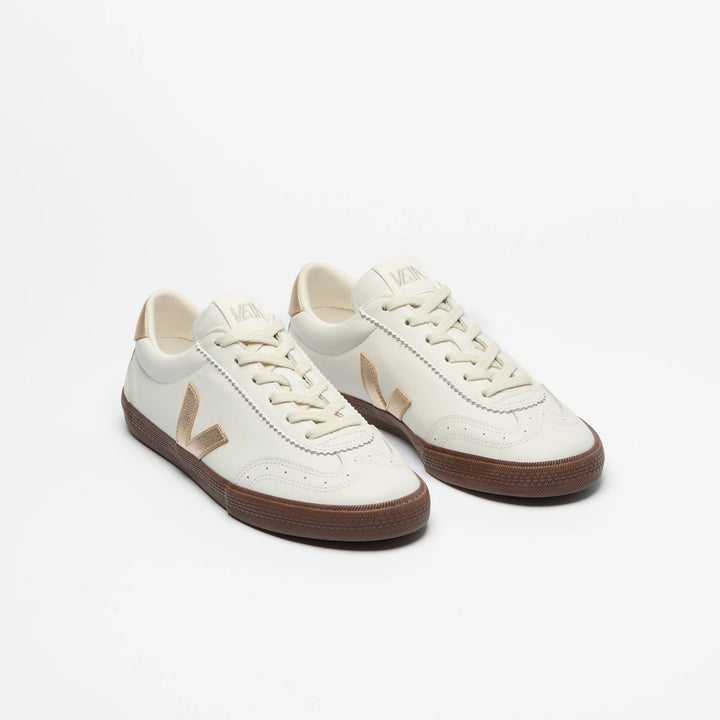 VEJA Volley Leather Shoes White Platine Bark