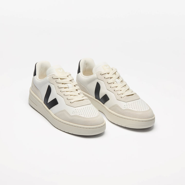 VEJA V-90 Leather Shoes White Black
