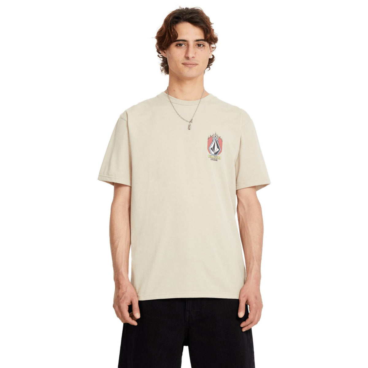 Volcom Draggin Stone T-Shirt Light Khaki