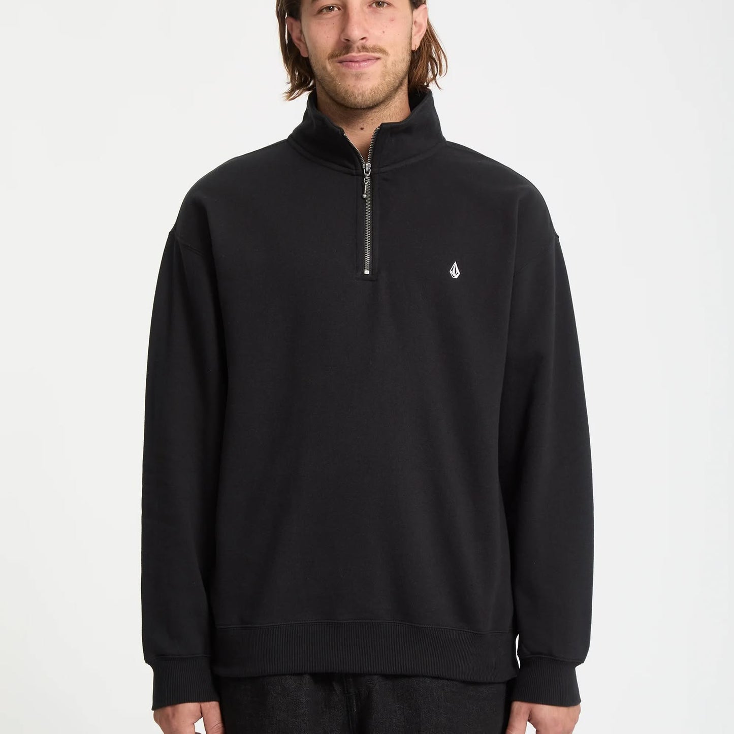 Volcom Single Stone Quarter Zip Sweatshirt Black